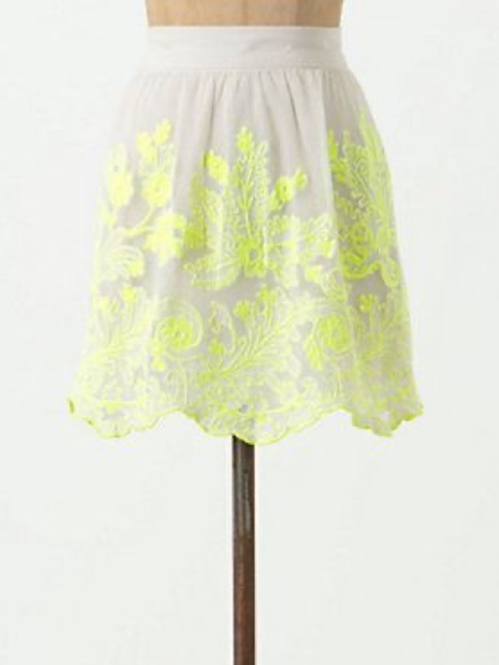 Anthropologie Vanessa Virginia Boho Chic Mesh Neon Embroidery Cottagecore Size 4